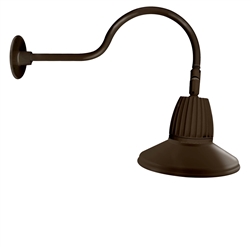 RAB GN1LED13NRSTBWN 13W LED Gooseneck Straight Shade with 24" Goose Arm, 4000K (Neutral), Rectangular Reflector, 15" Straight Shade, Brown Finish