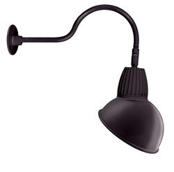 RAB GN1LED13NSADA 13W LED Gooseneck Dome Shade with 24" Goose Arm, 4000K Color Temperature (Neutral), Spot Reflector, 15" Angled Dome Shade, Bronze Finish