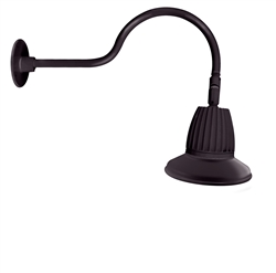 RAB GN1LED13NST11A 13W LED Gooseneck Straight Shade with 24" Goose Arm, 4000K (Neutral), Flood Reflector, 11" Straight Shade, Bronze Finish