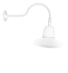 RAB GN1LED13NSTW 13W LED Gooseneck Straight Shade with 24" Goose Arm, 4000K (Neutral), Flood Reflector, 15" Straight Shade, White Finish
