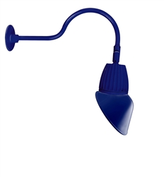 RAB GN1LED13YSAC11BL 13W LED Gooseneck Cone Shade with 24" Goose Arm, 3000K Color Temperature (Warm), Spot Reflector, 11" Angled Cone Shade, Royal Blue Finish