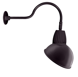 RAB GN1LED13YSADA 13W LED Gooseneck Dome Shade with 24" Goose Arm, 3000K Color Temperature (Warm), Spot Reflector, 15" Angled Dome Shade, Bronze Finish