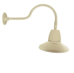 RAB GN1LED13YSSTI 13W LED Gooseneck Straight Shade with 24" Goose Arm, 3000K (Warm), Spot Reflector, 15" Straight Shade, Ivory Finish