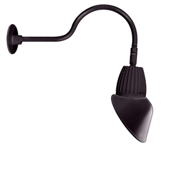 RAB GN1LED26NAC11A 26W LED Gooseneck Cone Shade with 24" Goose Arm, 4000K Color Temperature (Neutral), Flood Reflector, 11" Angled Cone Shade, Bronze Finish