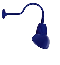 RAB GN1LED26NRAD11BL 26W LED Gooseneck Dome Shade with 24" Goose Arm, 4000K Color Temperature (Neutral), Rectangular Reflector, 11" Angled Dome Shade, Royal Blue Finish