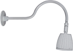 RAB GN1LED26NRS 26W LED Gooseneck No Shade with 24" Goose Arm, 4000K (Neutral), Rectangular Reflector, Silver Finish