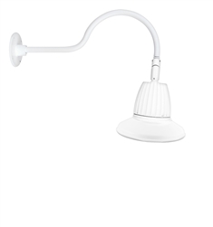 RAB GN1LED26NSST11W 26W LED Gooseneck Straight Shade with 24" Goose Arm, 4000K (Neutral), Spot Reflector, 11" Straight Shade, White Finish