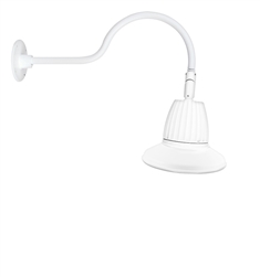 RAB GN1LED26NST11W 26W LED Gooseneck Straight Shade with 24" Goose Arm, 4000K (Neutral), Flood Reflector, 11" Straight Shade, White Finish