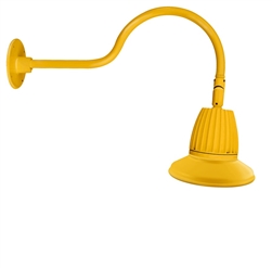 RAB GN1LED26NST11YL 26W LED Gooseneck Straight Shade with 24" Goose Arm, 4000K (Neutral), Flood Reflector, 11" Straight Shade, Yellow Finish