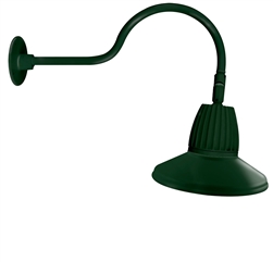 RAB GN1LED26NSTG 26W LED Gooseneck Straight Shade with 24" Goose Arm, 4000K (Neutral), Flood Reflector, 15" Straight Shade, Hunter Green Finish