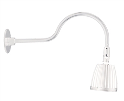 RAB GN1LED26NSW 26W LED Gooseneck No Shade with 24" Goose Arm, 4000K (Neutral), Spot Reflector, White Finish