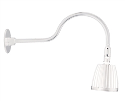 RAB GN1LED26NW 26W LED Gooseneck No Shade with 24" Goose Arm, 4000K (Neutral), Flood Reflector, White Finish