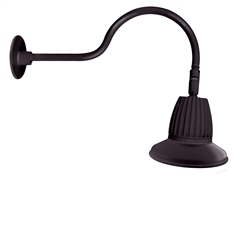 RAB GN1LED26YSST11A 26W LED Gooseneck Straight Shade with 24" Goose Arm, 3000K (Warm), Spot Reflector, 11" Straight Shade, Bronze Finish