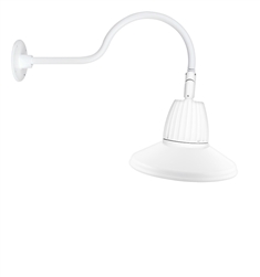 RAB GN1LED26YSTW 26W LED Gooseneck Straight Shade with 24" Goose Arm, 3000K (Warm), Flood Reflector, 15" Straight Shade, White Finish