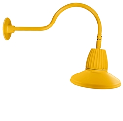 RAB GN1LED26YSTYL 26W LED Gooseneck Straight Shade with 24" Goose Arm, 3000K (Warm), Flood Reflector, 15" Straight Shade, Yellow Finish