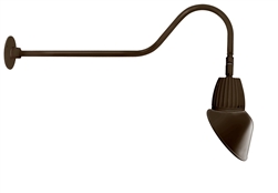 RAB GN2LED13NRAC11BWN 13W LED Gooseneck Cone Shade with 35" Goose Arm, 4000K Color Temperature (Neutral), Rectangular Reflector, 11" Angled Cone Shade, Brown Finish