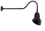 RAB GN2LED13NRAD11A 13W LED Gooseneck Dome Shade with 35" Goose Arm, 4000K (Neutral), Rectangular Reflector, 11" Angled Dome Shade, Bronze Finish