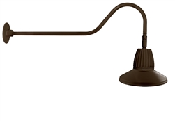 RAB GN2LED13NRSTBWN 13W LED Gooseneck Straight Shade with 35" Goose Arm, 4000K (Neutral), Rectangular Reflector, 15" Straight Shade, Brown Finish