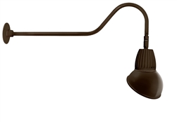 RAB GN2LED13NSAD11BWN 13W LED Gooseneck Dome Shade with 35" Goose Arm, 4000K (Neutral), Spot Reflector, 11" Angled Dome Shade, Brown Finish