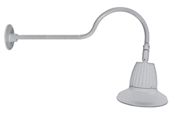 RAB GN2LED13NST11S 13W LED Gooseneck Straight Shade with 35" Goose Arm, 4000K (Neutral), Flood Reflector, 11" Straight Shade, Silver Finish