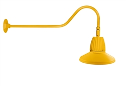 RAB GN2LED13NSTYL 13W LED Gooseneck Straight Shade with 35" Goose Arm, 4000K (Neutral), Flood Reflector, 15" Straight Shade, Yellow Finish