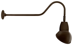 RAB GN2LED13YRAD11BWN 13W LED Gooseneck Dome Shade with 35" Goose Arm, 3000K (Warm), Rectangular Reflector, 11" Angled Dome Shade, Brown Finish