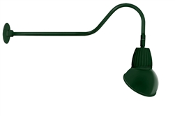 RAB GN2LED13YSAD11G 13W LED Gooseneck Dome Shade with 35" Goose Arm, 3000K (Warm), Spot Reflector, 11" Angled Dome Shade, Hunter Green Finish