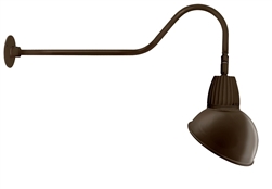 RAB GN2LED13YSADBWN 13W LED Gooseneck Dome Shade with 35" Goose Arm, 3000K (Warm), Spot Reflector, 15" Angled Dome Shade, Brown Finish