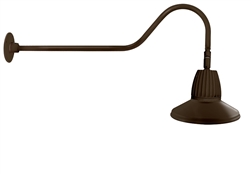 RAB GN2LED13YSSTBWN 13W LED Gooseneck Straight Shade with 35" Goose Arm, 3000K (Warm), Spot Reflector, 15" Straight Shade, Brown Finish