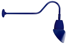 RAB GN2LED26NAC11BL 26W LED Gooseneck Cone Shade with 35" Goose Arm, 4000K Color Temperature (Neutral), Flood Reflector, 11" Angled Cone Shade, Royal Blue Finish