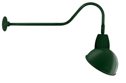 RAB GN2LED26NADG 26W LED Gooseneck Dome Shade with 35" Goose Arm, 4000K (Neutral), Flood Reflector, 15" Angled Dome Shade, Hunter Green Finish