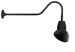 RAB GN2LED26NSAD11B 26W LED Gooseneck Dome Shade with 35" Goose Arm, 4000K (Neutral), Spot Reflector, 11" Angled Dome Shade, Black Finish