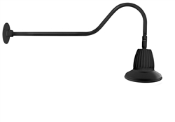 RAB GN2LED26NST11B 26W LED Gooseneck Straight Shade with 35" Goose Arm, 4000K (Neutral), Flood Reflector, 11" Straight Shade, Black Finish