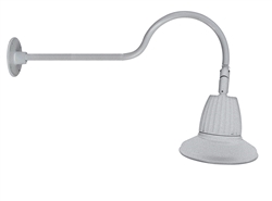 RAB GN2LED26NST11S 26W LED Gooseneck Straight Shade with 35" Goose Arm, 4000K (Neutral), Flood Reflector, 11" Straight Shade, Silver Finish