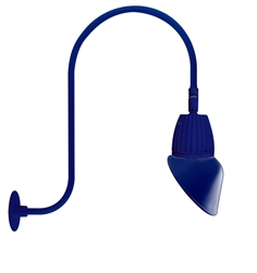RAB GN3LED13NAC11BL 13W LED Gooseneck Cone Shade with Upcurve 30" High, 25" from Wall Goose Arm, 4000K Color Temperature (Neutral), Flood Reflector, 11" Angled Cone Shade, Royal Blue Finish
