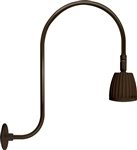 RAB RAB-GN3LED13NBWN 13W LED Gooseneck No Shade with Upcurve 30" High, 25" from Wall Goose Arm 4000K (Neutral), Flood Reflector, Brown Finish