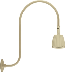 RAB RAB-GN3LED13NI 13W LED Gooseneck No Shade with Upcurve 30" High, 25" from Wall Goose Arm 4000K (Neutral), Flood Reflector, Ivory Finish