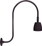 RAB RAB-GN3LED13NSA 13W LED Gooseneck No Shade with Upcurve 30" High, 25" from Wall Goose Arm 4000K (Neutral), Spot Reflector, Bronze Finish