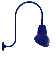 RAB GN3LED13NSAD11BL 13W LED Gooseneck Dome Shade with Upcurve 30" High, 25" from Wall Goose Arm, 4000K (Neutral), Spot Reflector, 11" Angled Dome Shade, Royal Blue Finish