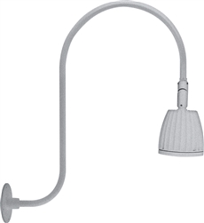 RAB RAB-GN3LED13NSS 13W LED Gooseneck No Shade with Upcurve 30" High, 25" from Wall Goose Arm 4000K (Neutral), Spot Reflector, Silver Finish