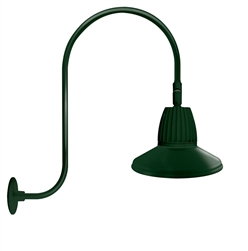 RAB GN3LED13NSSTG 13W LED Gooseneck Straight Shade with Upcurve 30" High, 25" from Wall Goose Arm, 4000K (Neutral), Spot Reflector, 15" Straight Shade, Hunter Green Finish