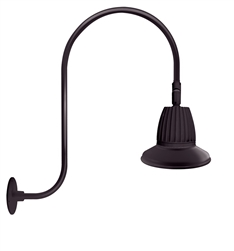 RAB GN3LED13NST11A 13W LED Gooseneck Straight Shade with Upcurve 30" High, 25" from Wall Goose Arm, 4000K (Neutral), Flood Reflector, 11" Straight Shade, Bronze Finish