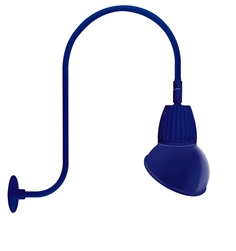 RAB GN3LED13YRAD11BL 13W LED Gooseneck Dome Shade with Upcurve 30" High, 25" from Wall Goose Arm, 3000K (Warm), Rectangular Reflector, 11" Angled Dome Shade, Royal Blue Finish