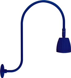 RAB RAB-GN3LED13YRBL 13W LED Gooseneck No Shade with Upcurve 30" High, 25" from Wall Goose Arm 3000K (Warm), Rectangular Reflector, Royal Blue Finish