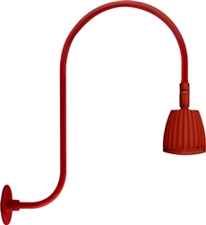 RAB RAB-GN3LED13YRR 13W LED Gooseneck No Shade with Upcurve 30" High, 25" from Wall Goose Arm 3000K (Warm), Rectangular Reflector, Red Finish