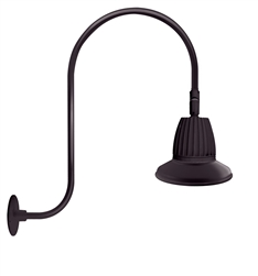 RAB GN3LED13YSST11A 13W LED Gooseneck Straight Shade with Upcurve 30" High, 25" from Wall Goose Arm, 3000K (Warm), Spot Reflector, 11" Straight Shade, Bronze Finish