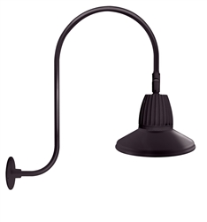 RAB GN3LED13YSSTA 13W LED Gooseneck Straight Shade with Upcurve 30" High, 25" from Wall Goose Arm, 3000K (Warm), Spot Reflector, 15" Straight Shade, Bronze Finish