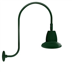 RAB GN3LED13YST11G 13W LED Gooseneck Straight Shade with Upcurve 30" High, 25" from Wall Goose Arm, 3000K (Warm), Flood Reflector, 11" Straight Shade, Hunter Green Finish