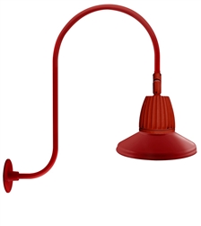 RAB GN3LED26NSTR 26W LED Gooseneck Straight Shade with Upcurve 30" High, 25" from Wall Goose Arm, 4000K (Neutral), Flood Reflector, 15" Straight Shade, Red Finish