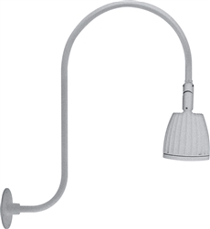 RAB RAB-GN3LED26YSS 26W LED Gooseneck No Shade with Upcurve 30" High, 25" from Wall Goose Arm 3000K (Warm), Spot Reflector, Silver Finish